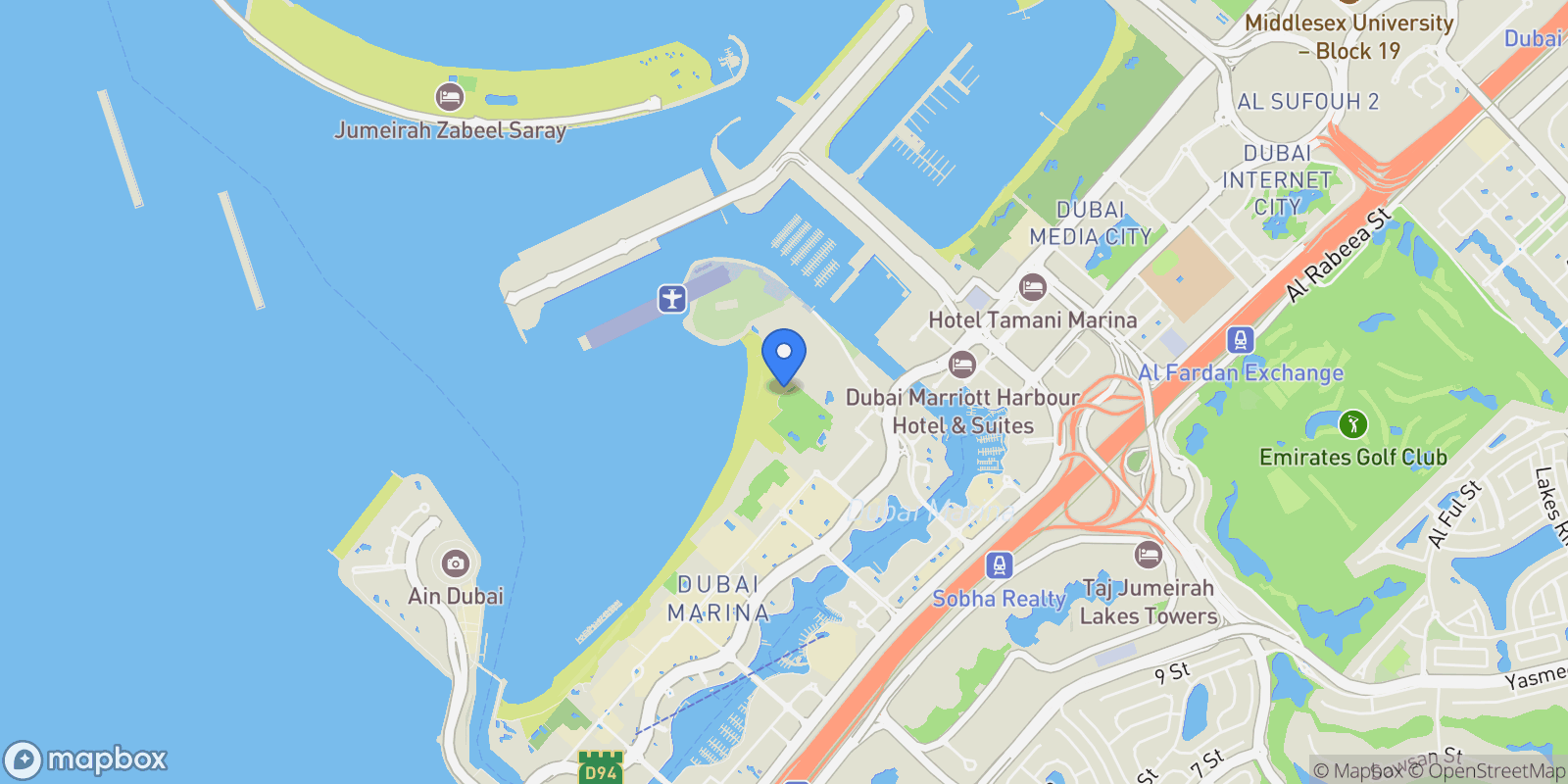 Map showing 34PQ+P7M - Dubai Marina - Dubai - United Arab Emirates, Dubai, Dubai, United Arab Emirates.