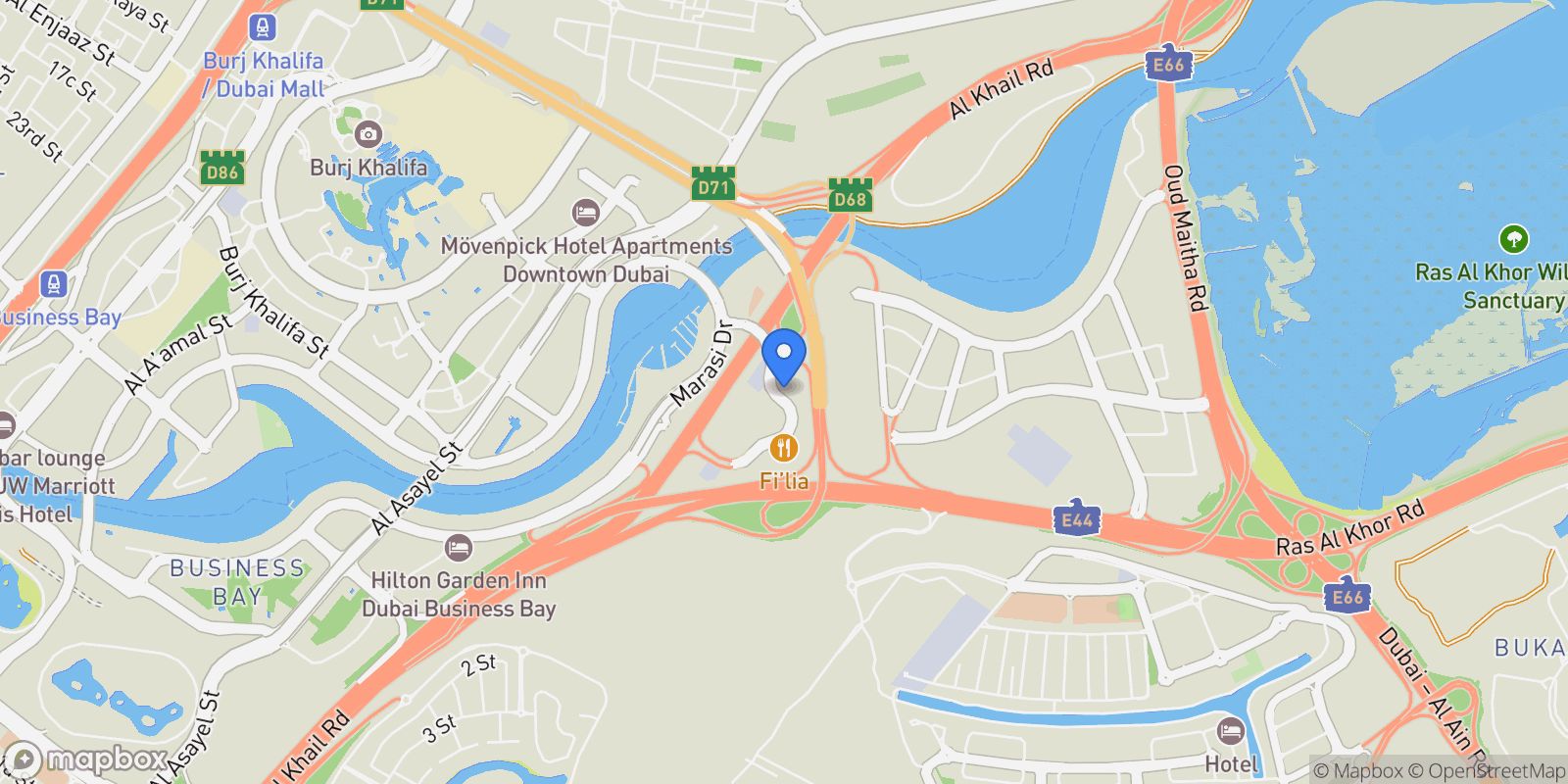 Map showing 57PR+RW5 - Business Bay - Dubai - United Arab Emirates, Dubai, Dubai, United Arab Emirates.