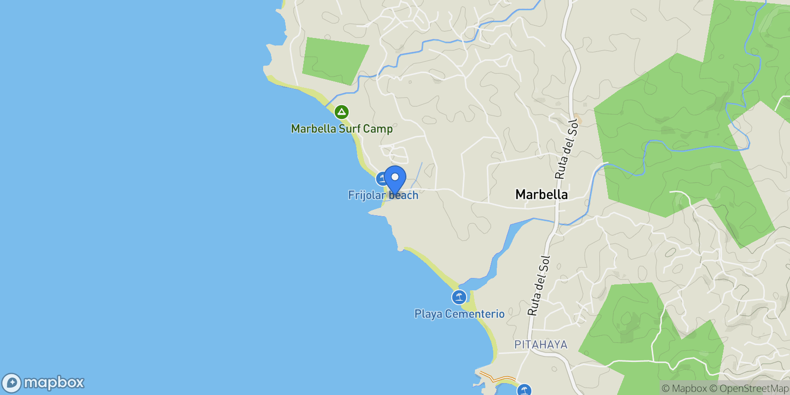 Map showing Marbella, Santa Cruz, Costa Rica.