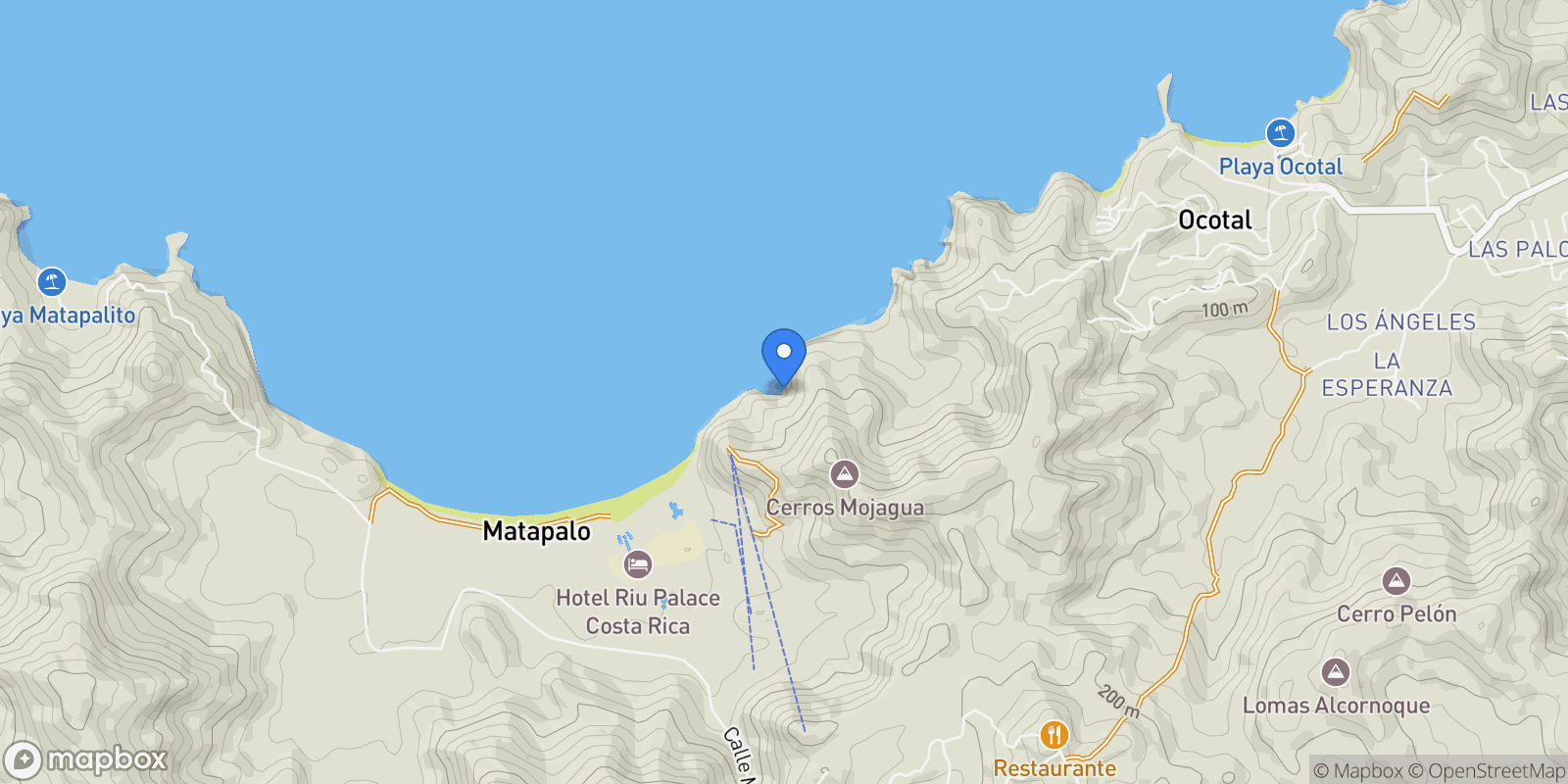 Map showing Matapalo, Carrillo, Costa Rica.