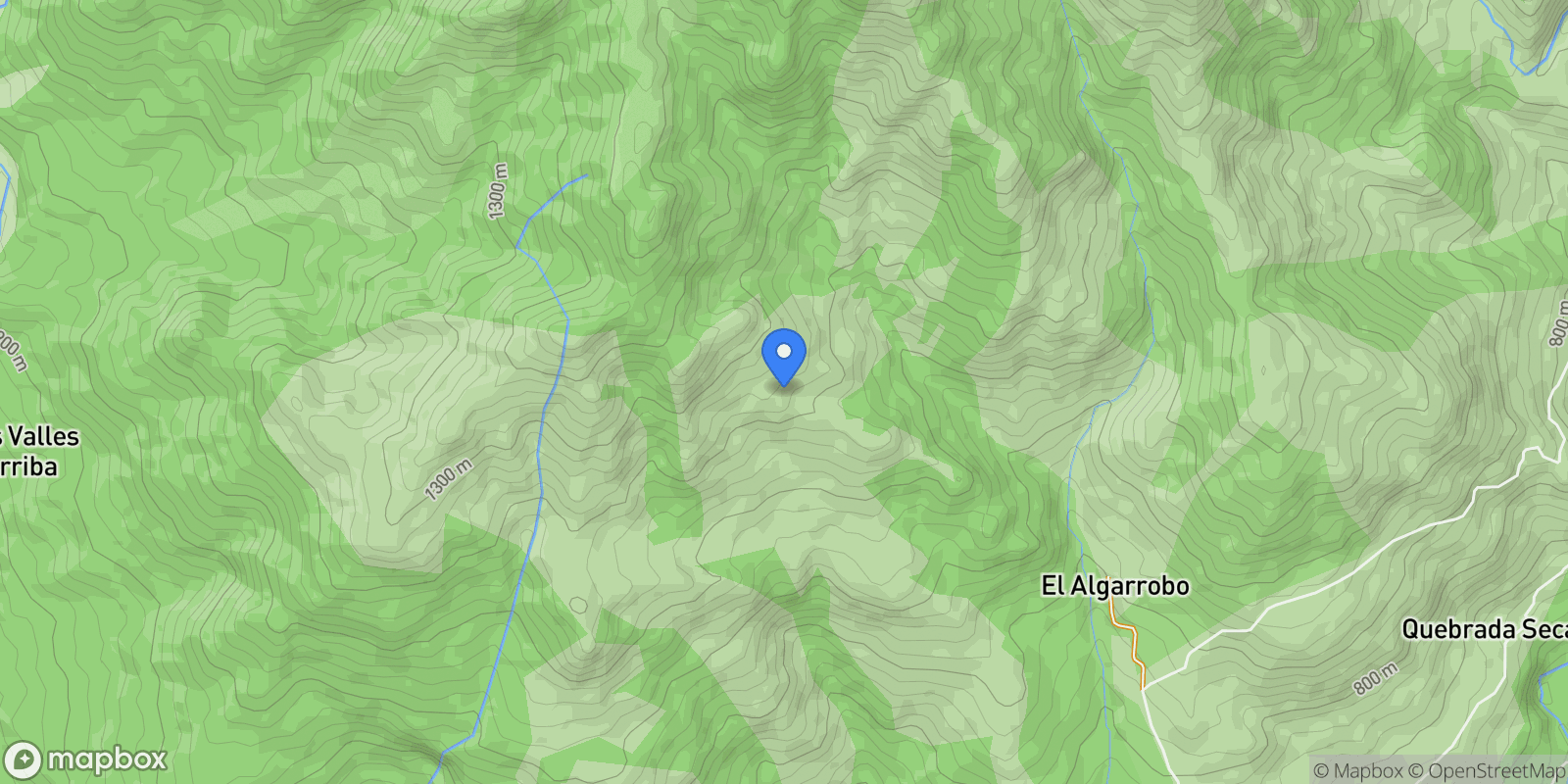 Map showing Caldera, Chiriquí Province, Panama.