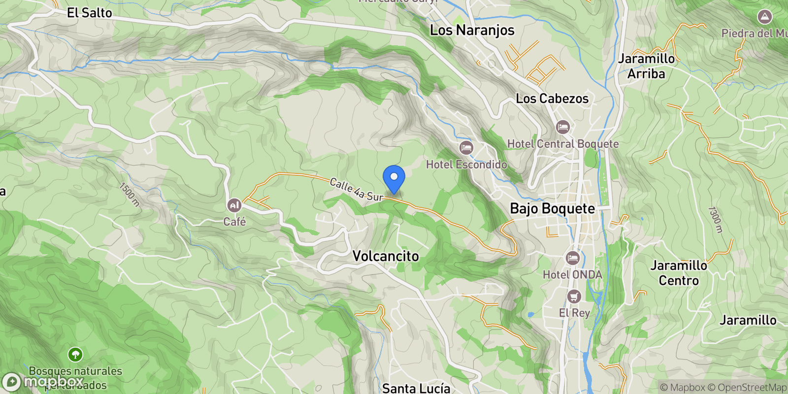 Map showing Boquete, Chiriquí Province, Panama.