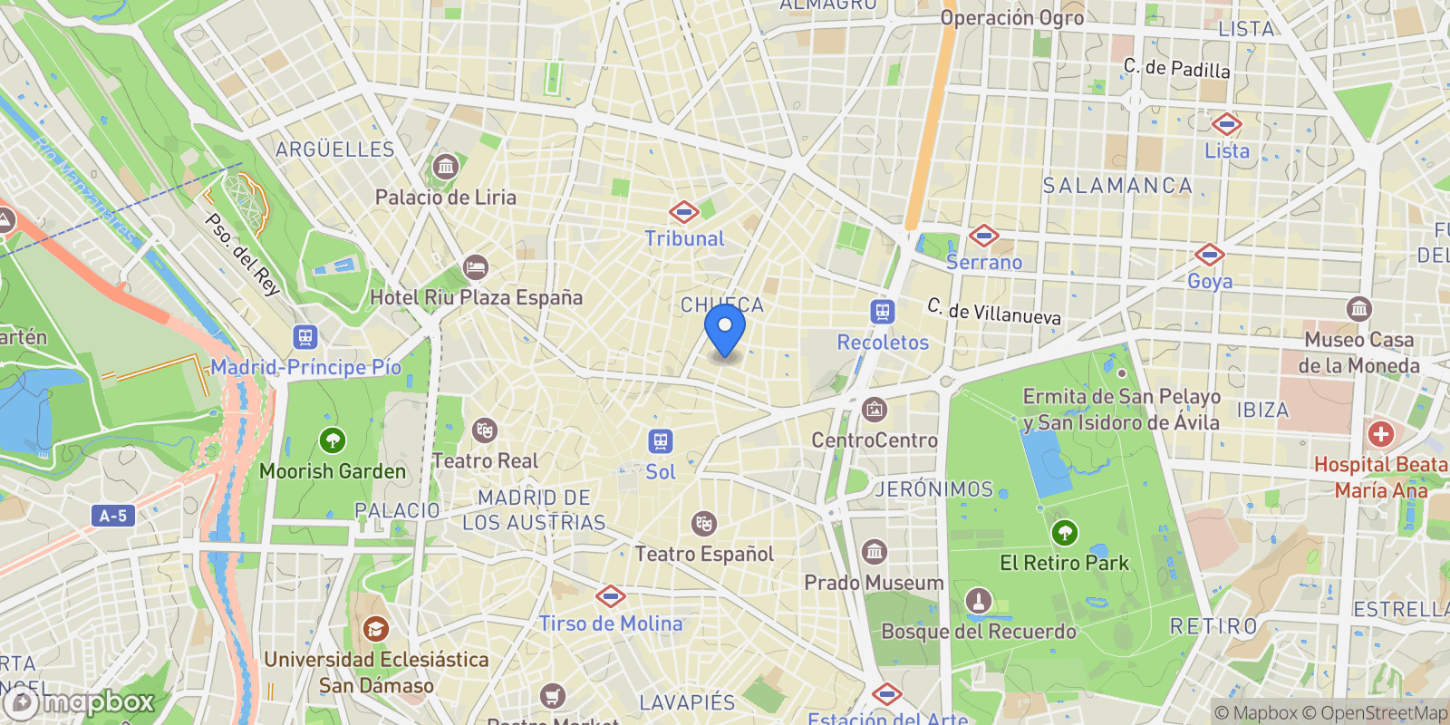 Map showing Centro, Madrid, Spain.
