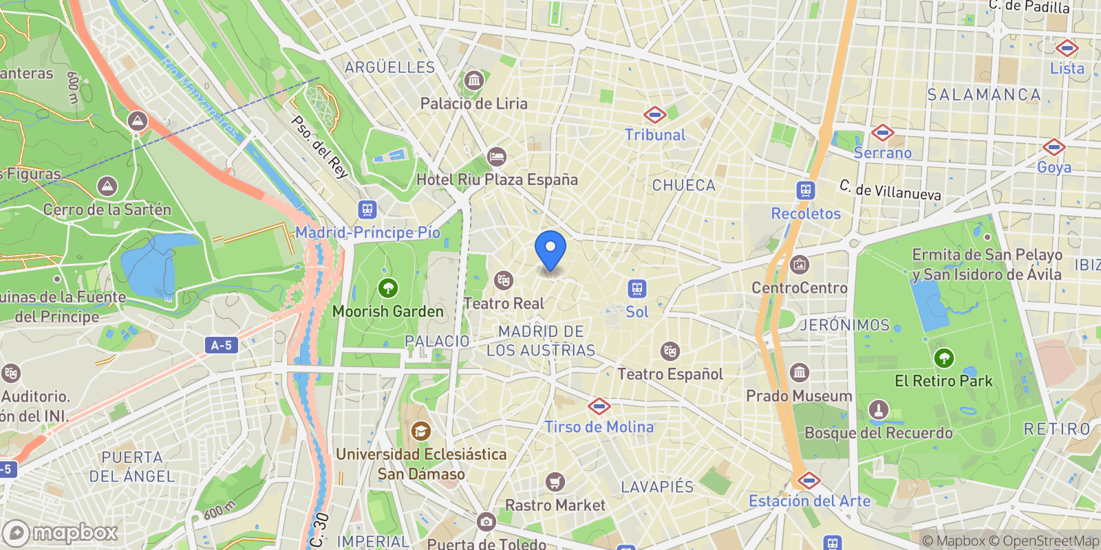 Map showing Centro, Madrid, Spain.