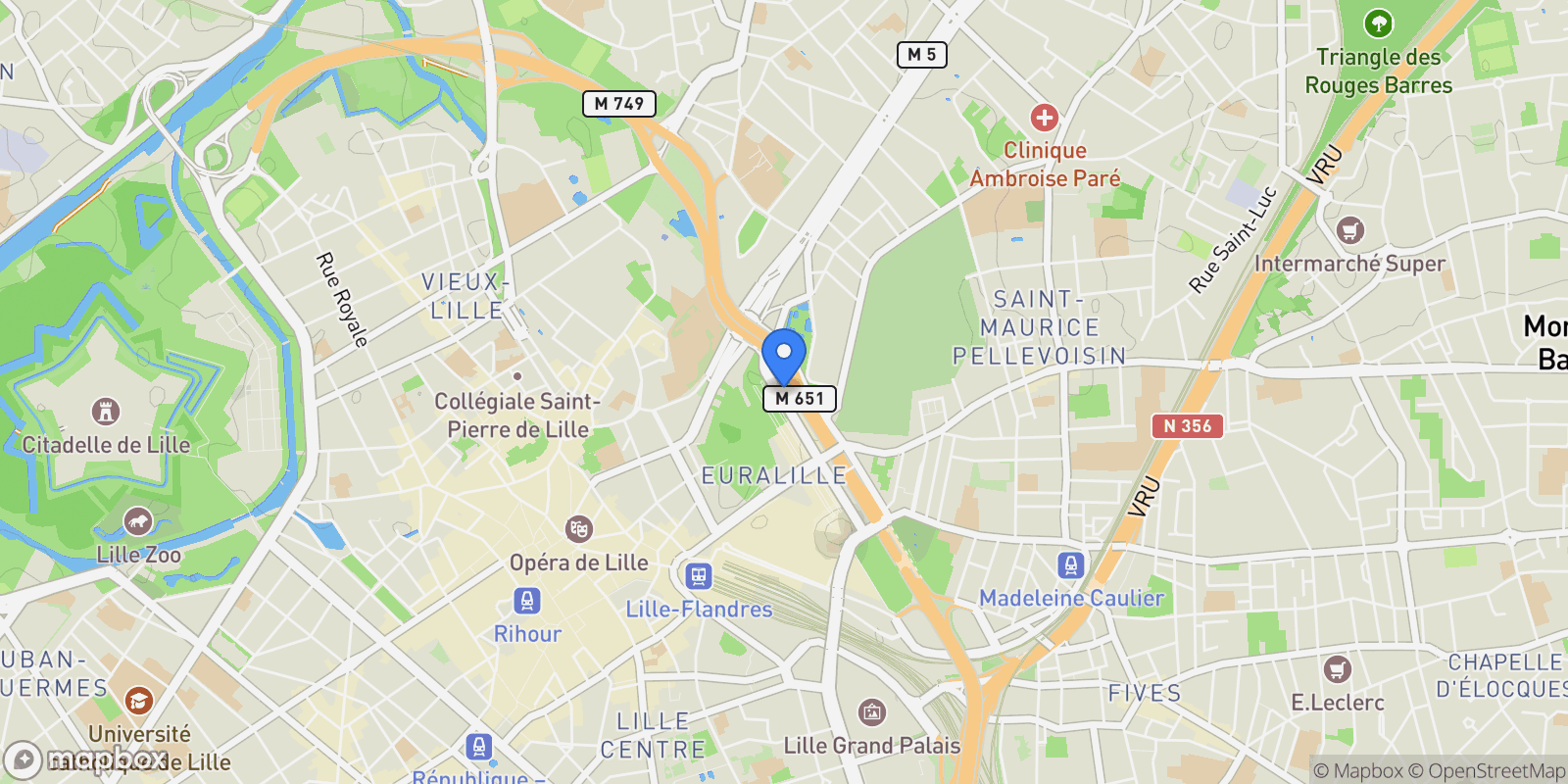 Map showing Lille, Lille, Lille, Hauts-de-France, France.