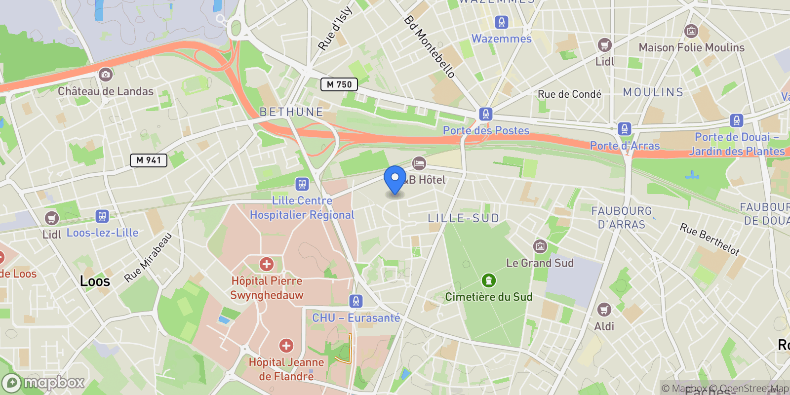 Map showing Lille, Lille, Lille, Hauts-de-France, France.