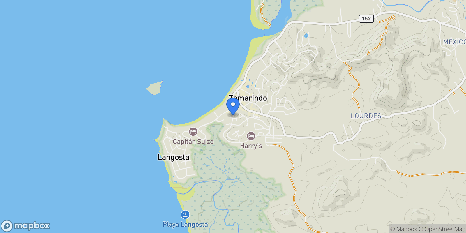 Map showing 90309 Calle Este, Tamarindo, Guanacaste Province, Costa Rica.