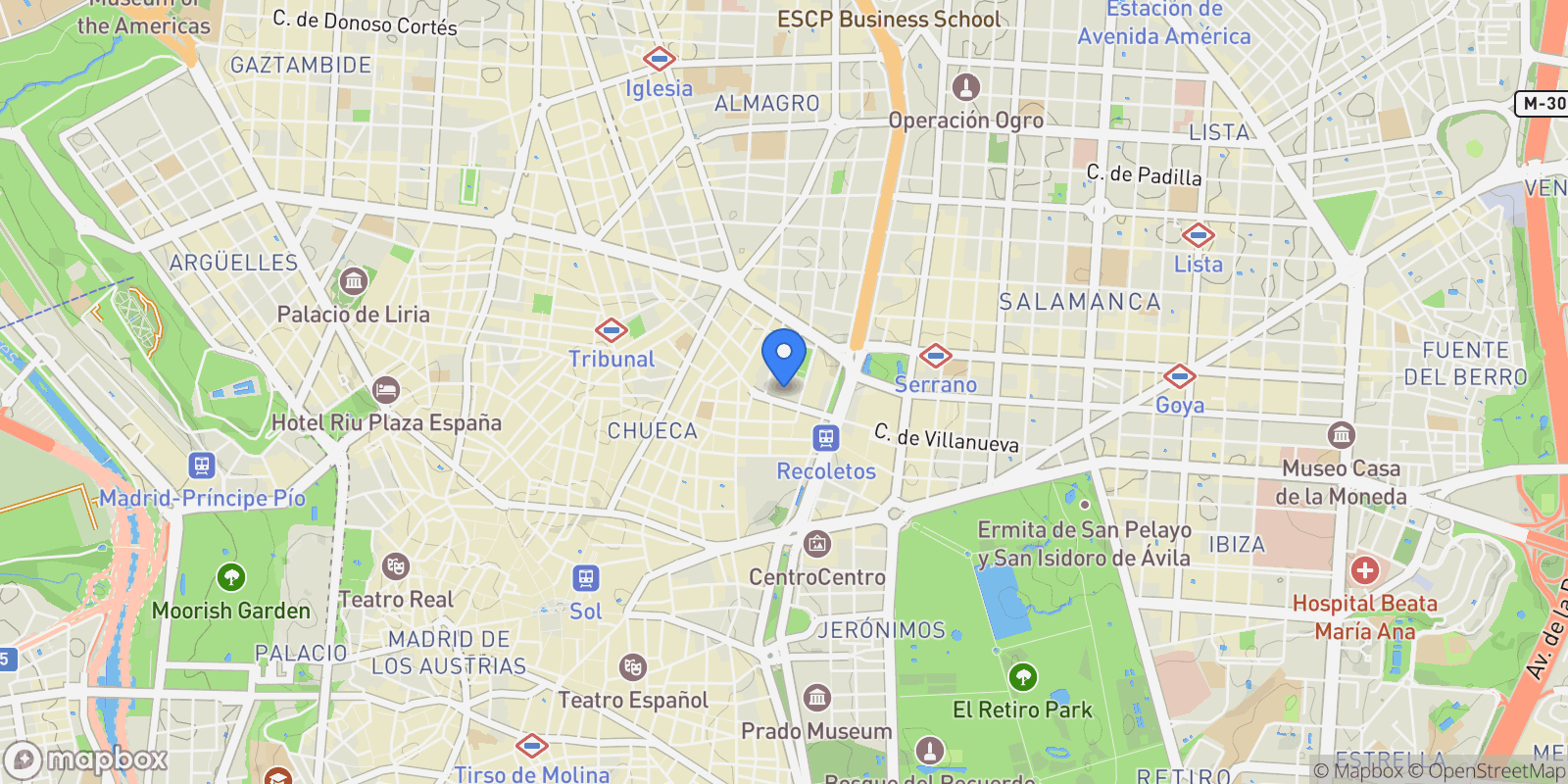 Map showing Centro, Madrid, Spain.