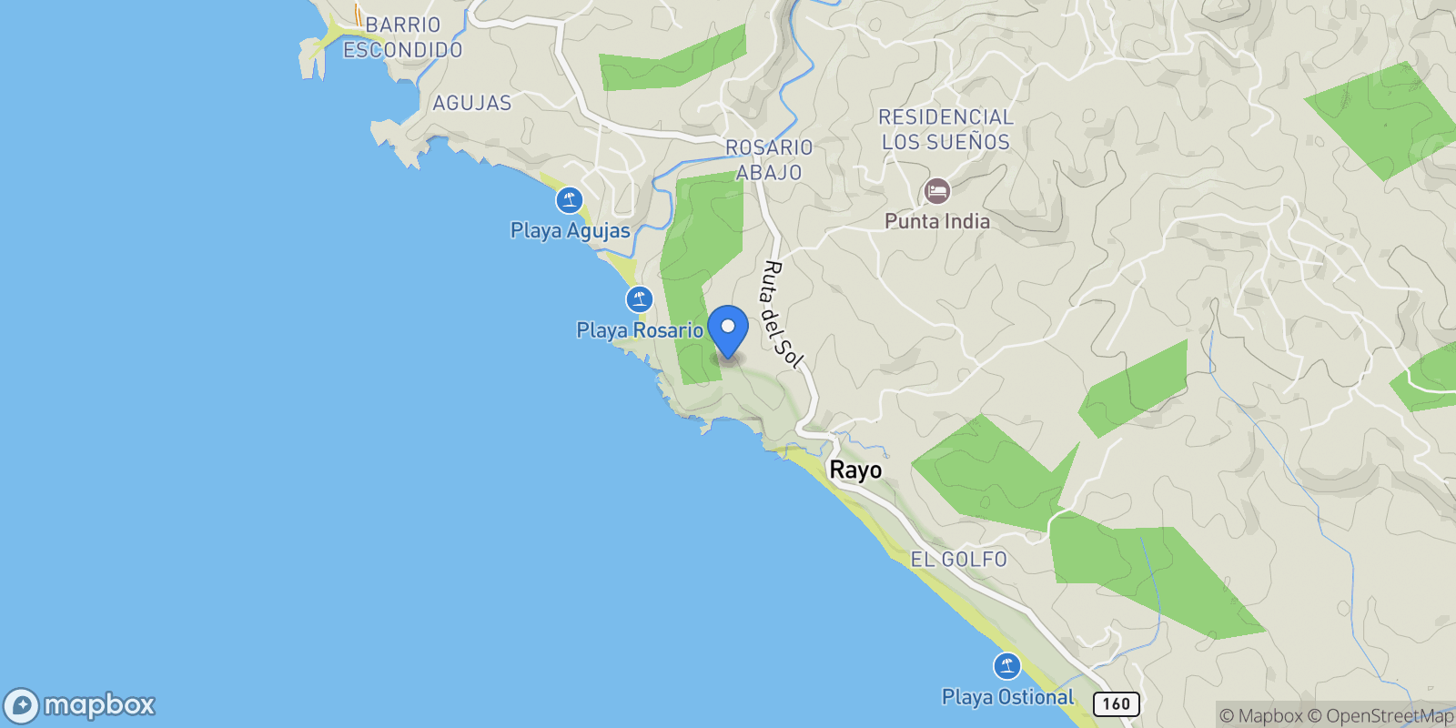 Map showing Nosara, Santa Cruz, Costa Rica.