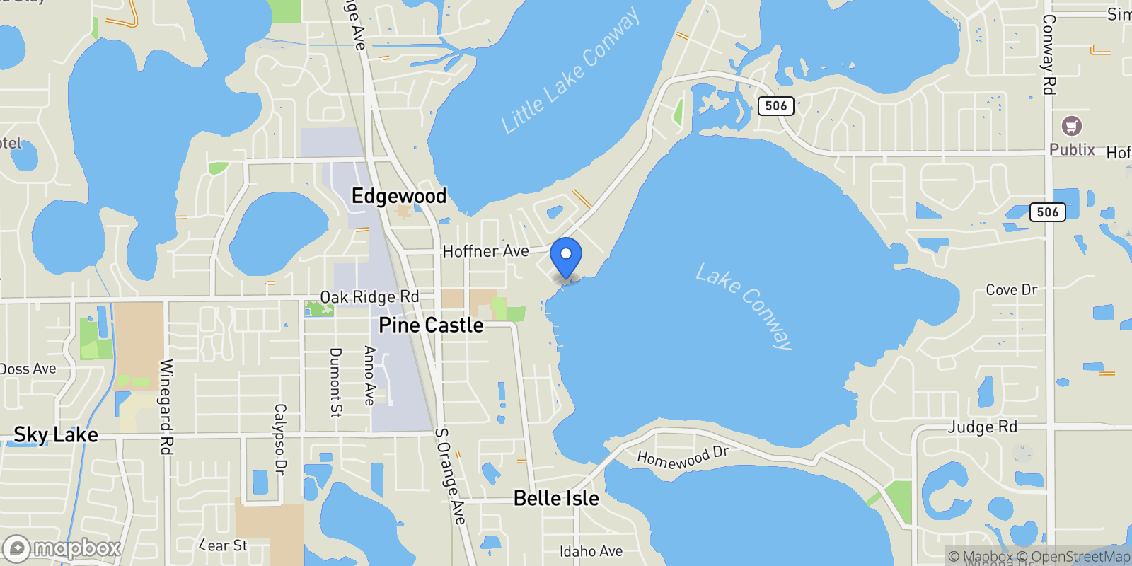 Map showing 1420 BELLE VISTA DRIVE, BELLE ISLE, FL 32809, Orlando, Florida, United States.