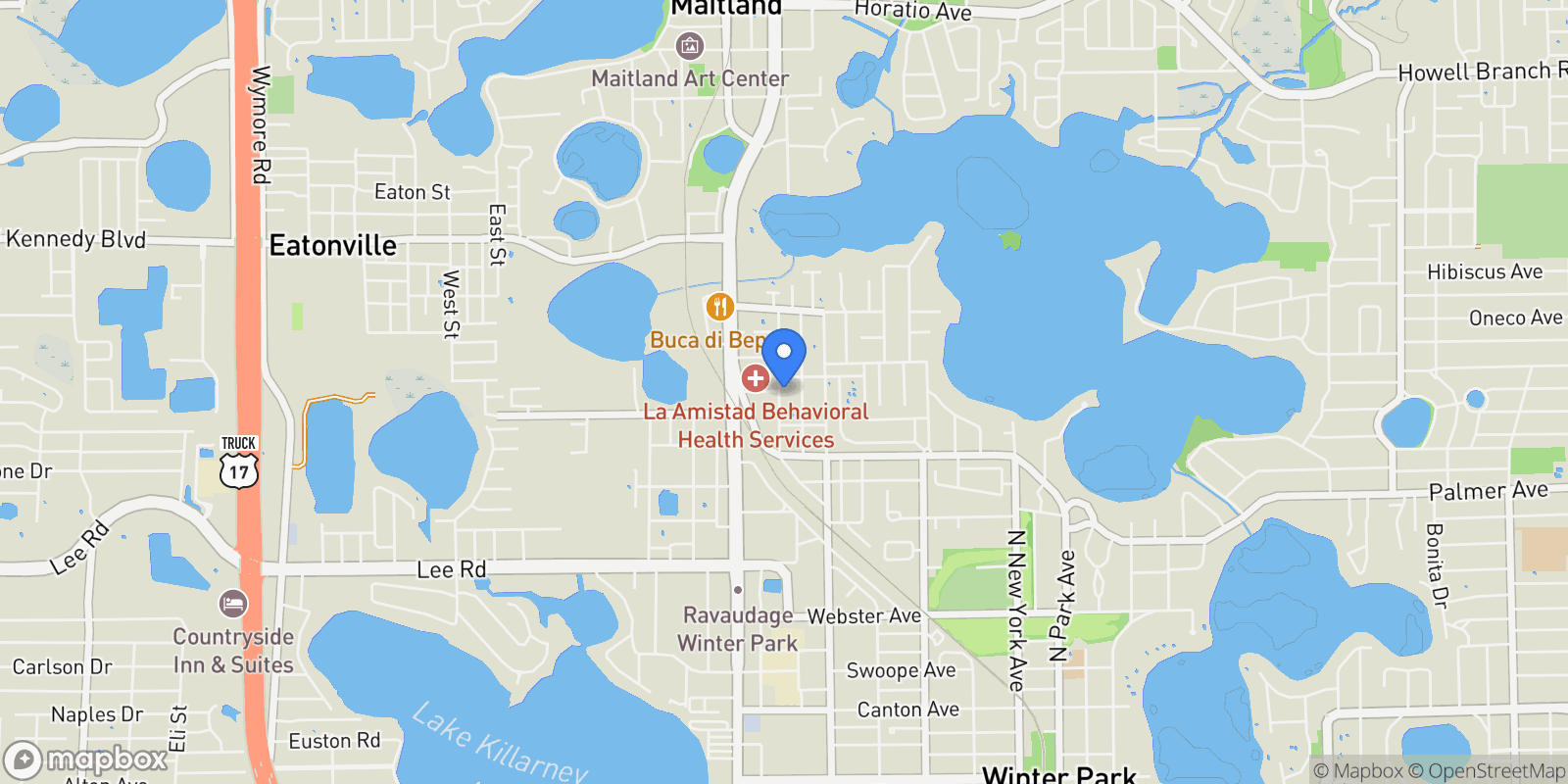 Map showing 1732 RIDGEWOOD AVENUE #S, MAITLAND, FL 32751, Maitland, Florida, United States.