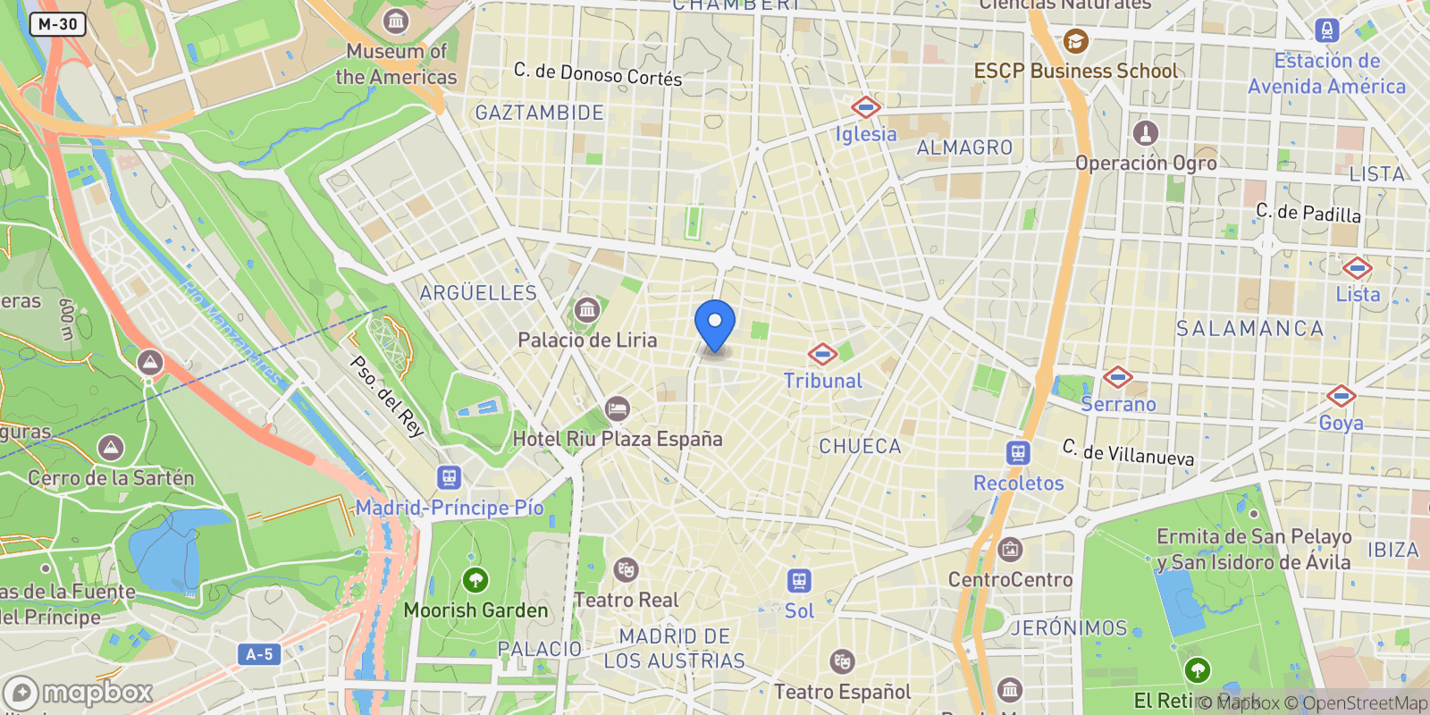 Map showing Centro, Madrid, Spain.