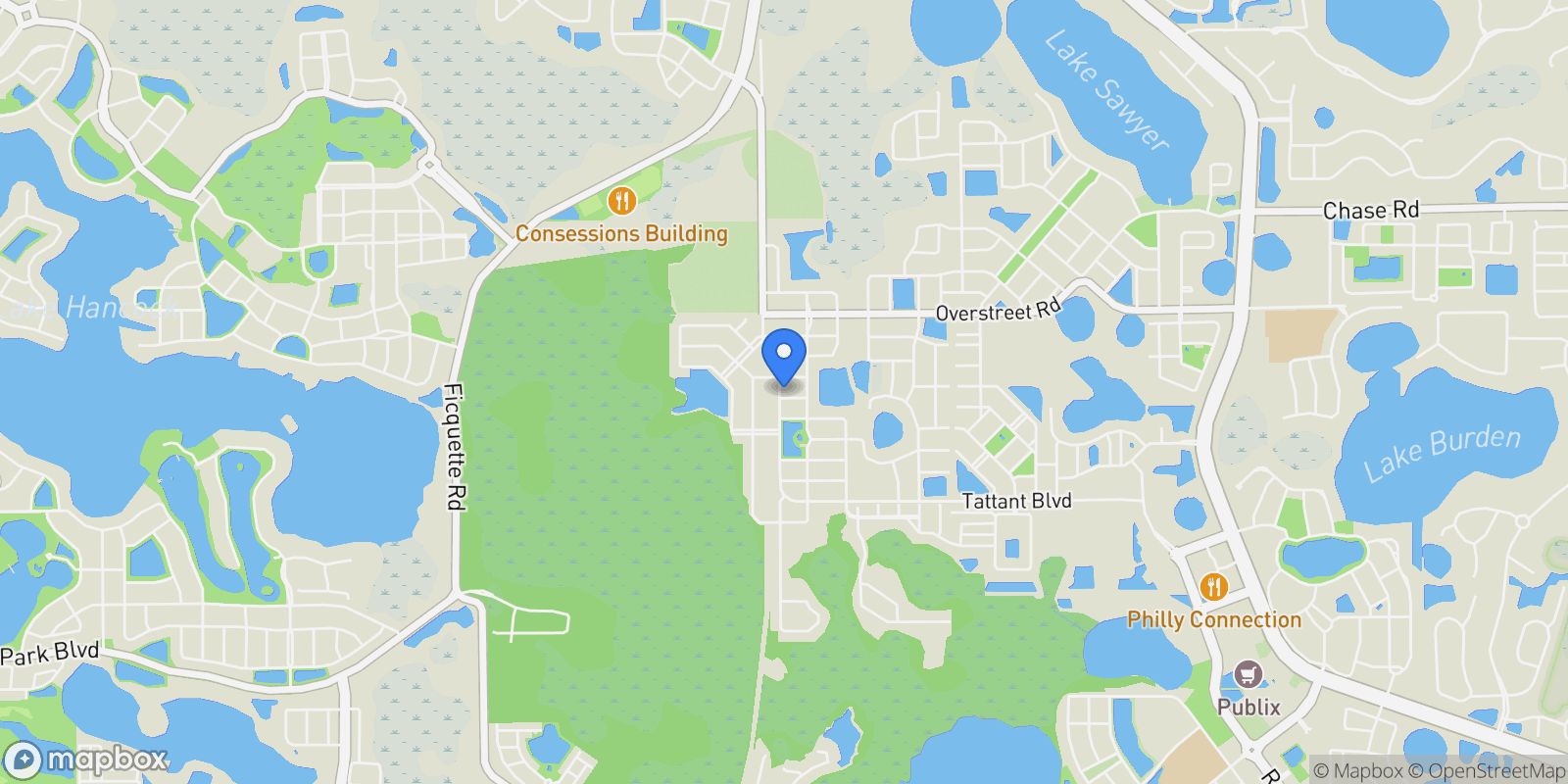 Map showing 13327 FERNOW STREET, WINDERMERE, FL 34786, Lake Butler, Florida, United States.