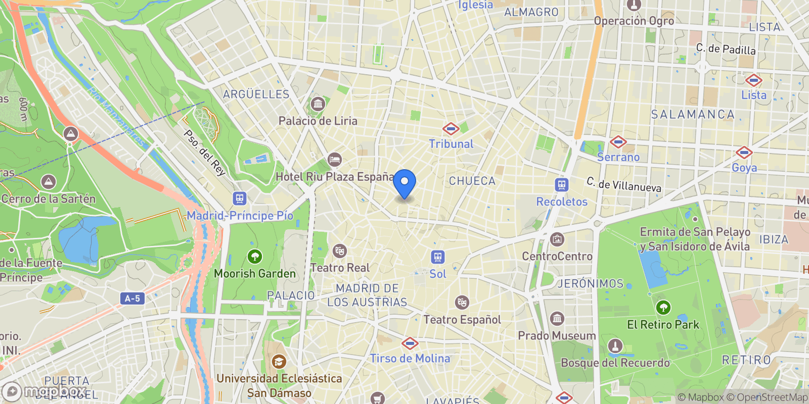 Map showing Centro, Madrid, Spain.