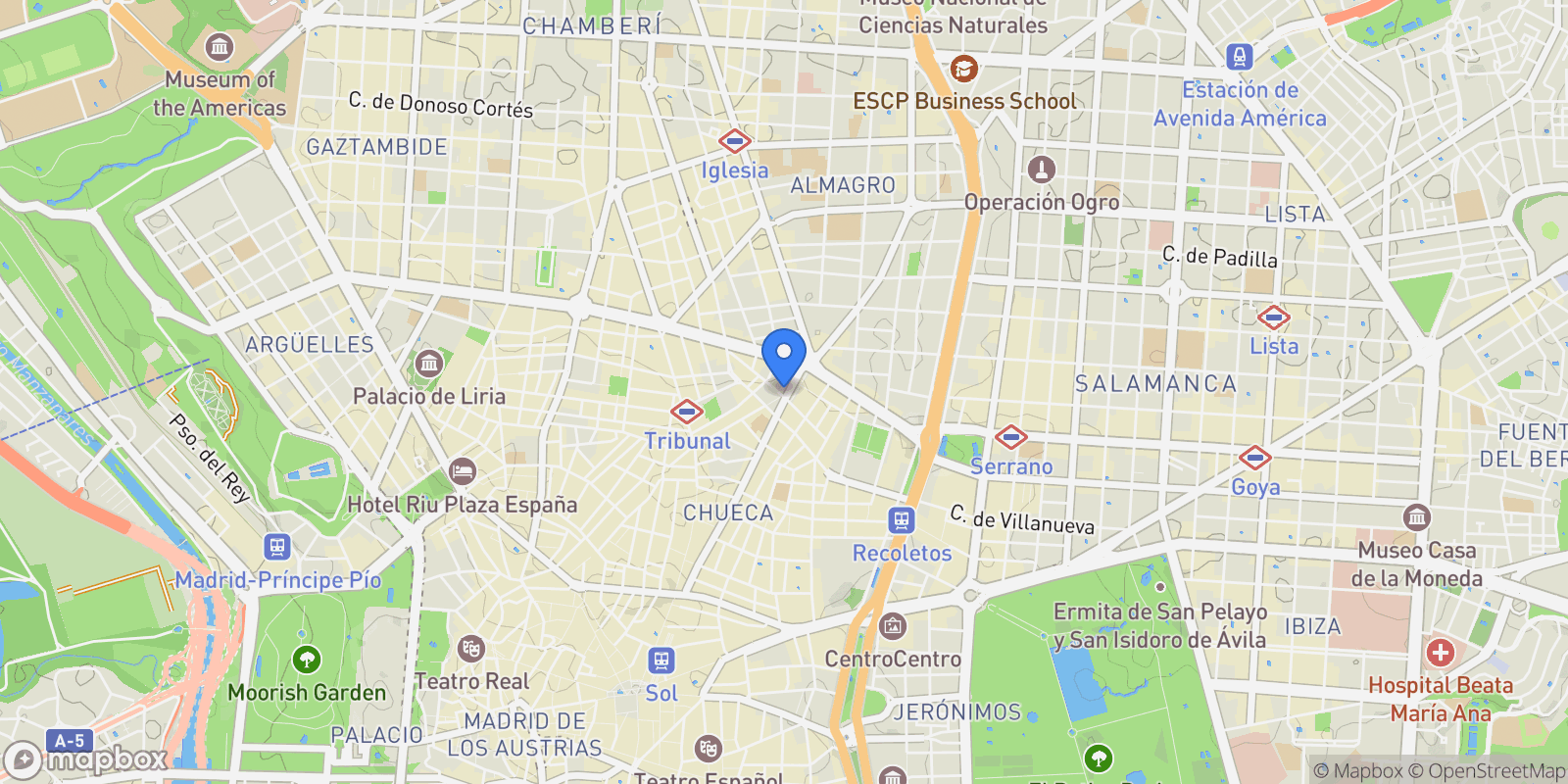 Map showing Centro, Madrid, Spain.