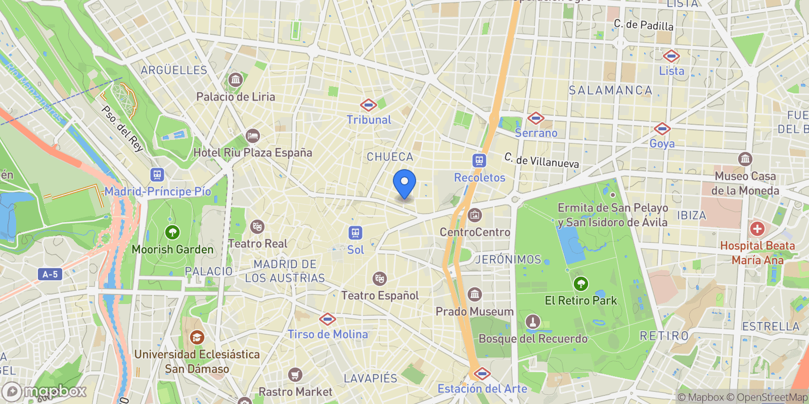 Map showing Centro, Madrid, Spain.