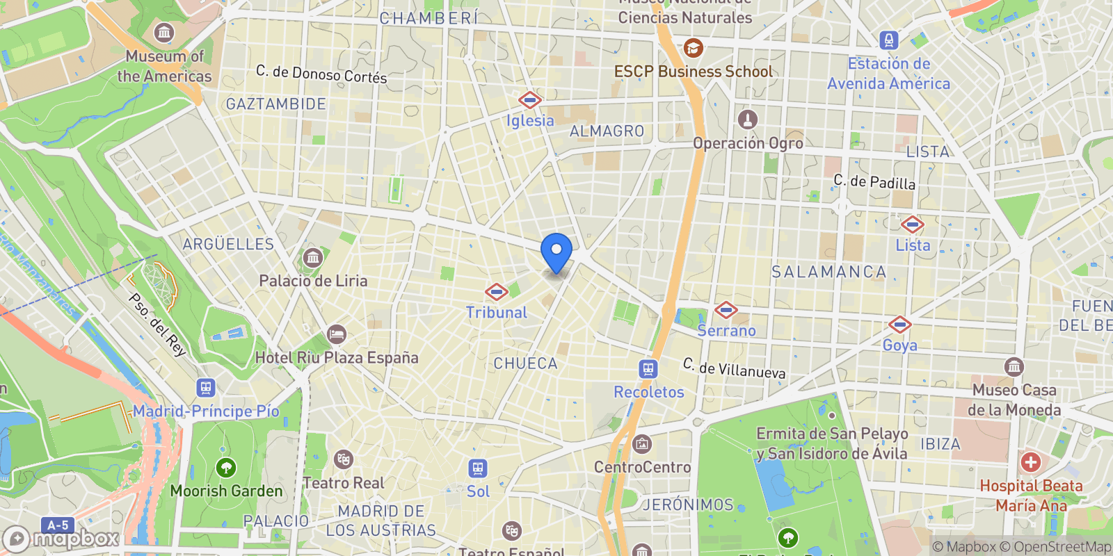 Map showing Centro, Madrid, Spain.