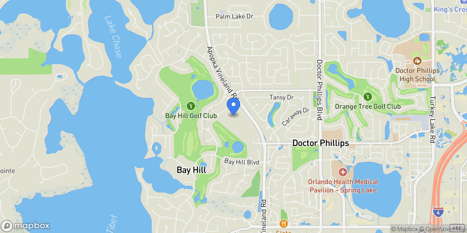 Map showing 8901 CHARLESTON PARK #GE, ORLANDO, FL 32819, Orlando, Florida, United States.