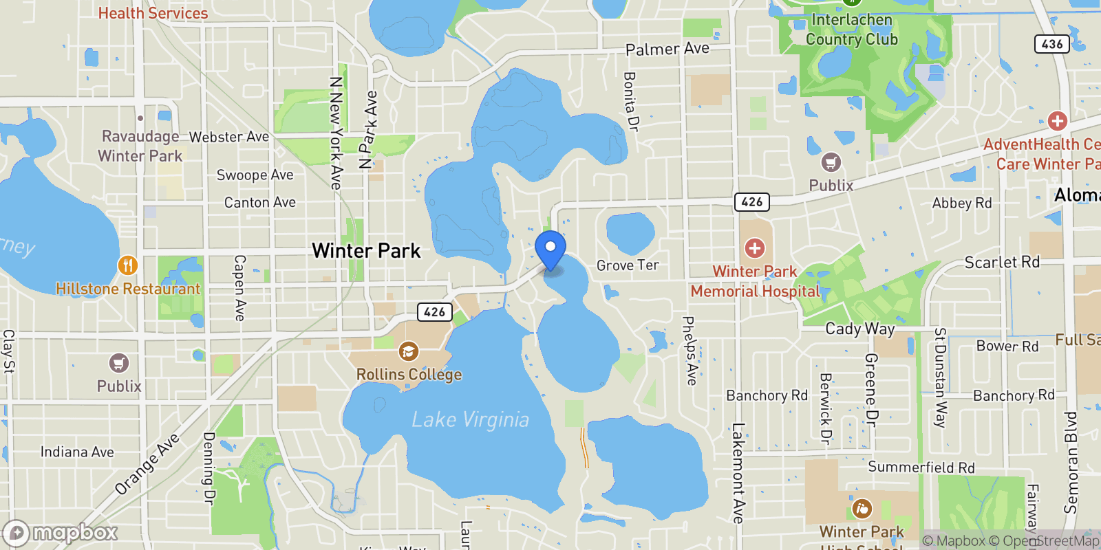Map showing 516 HENKEL CIRCLE, WINTER PARK, FL 32789, Winter Park, Florida, United States.