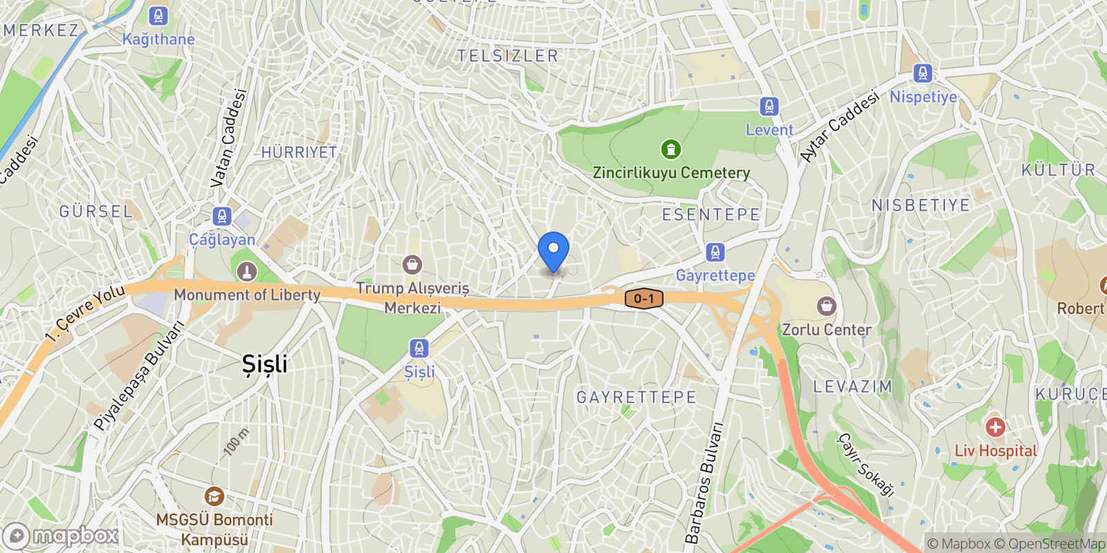 Map showing 13 Oğuz #1, Şişli, İstanbul 34381, İstanbul, İstanbul, Turkey.