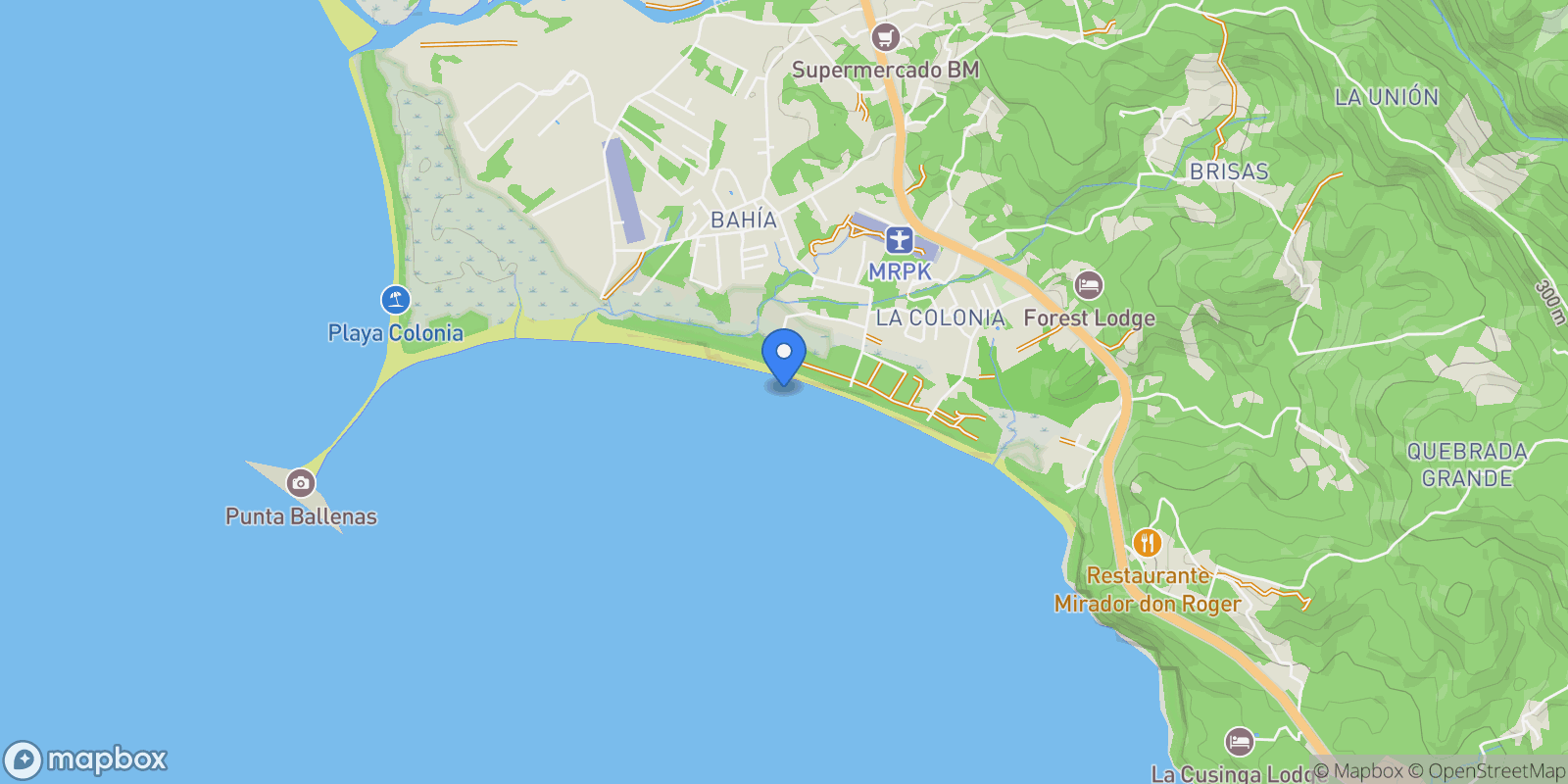 Map showing Uvita Beach, Puntarenas Province, Costa Rica, Uvita Beach, Puntarenas Province, Costa Rica.