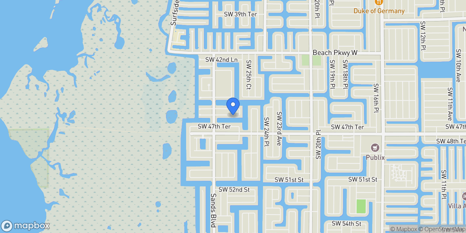 Map showing 2622 SW 46th Terrace, Cape Coral, FL 33914, Cape Coral, Florida, United States.