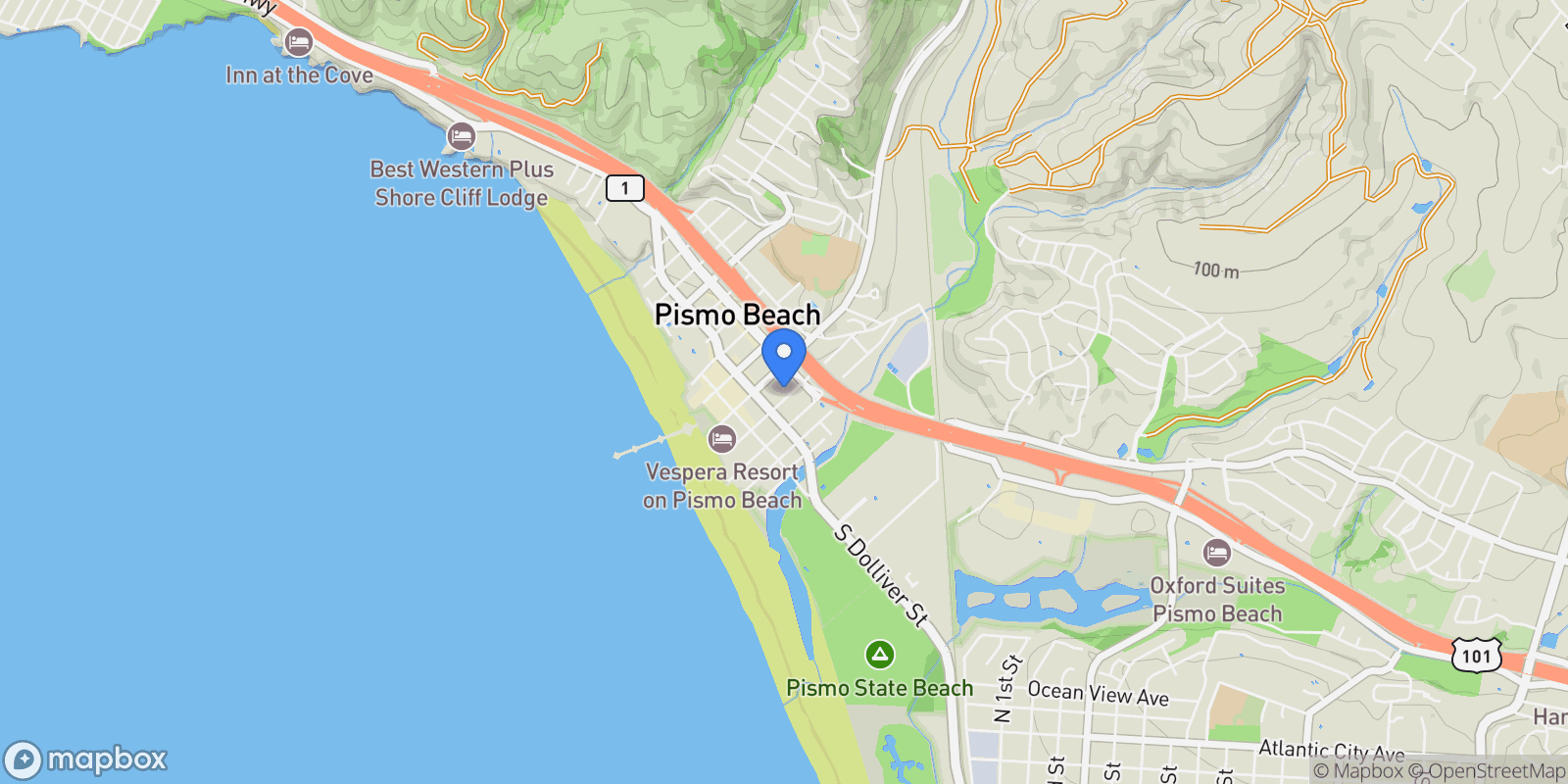 Map showing 357 Stimson Avenue, Pismo Beach, California, United States.