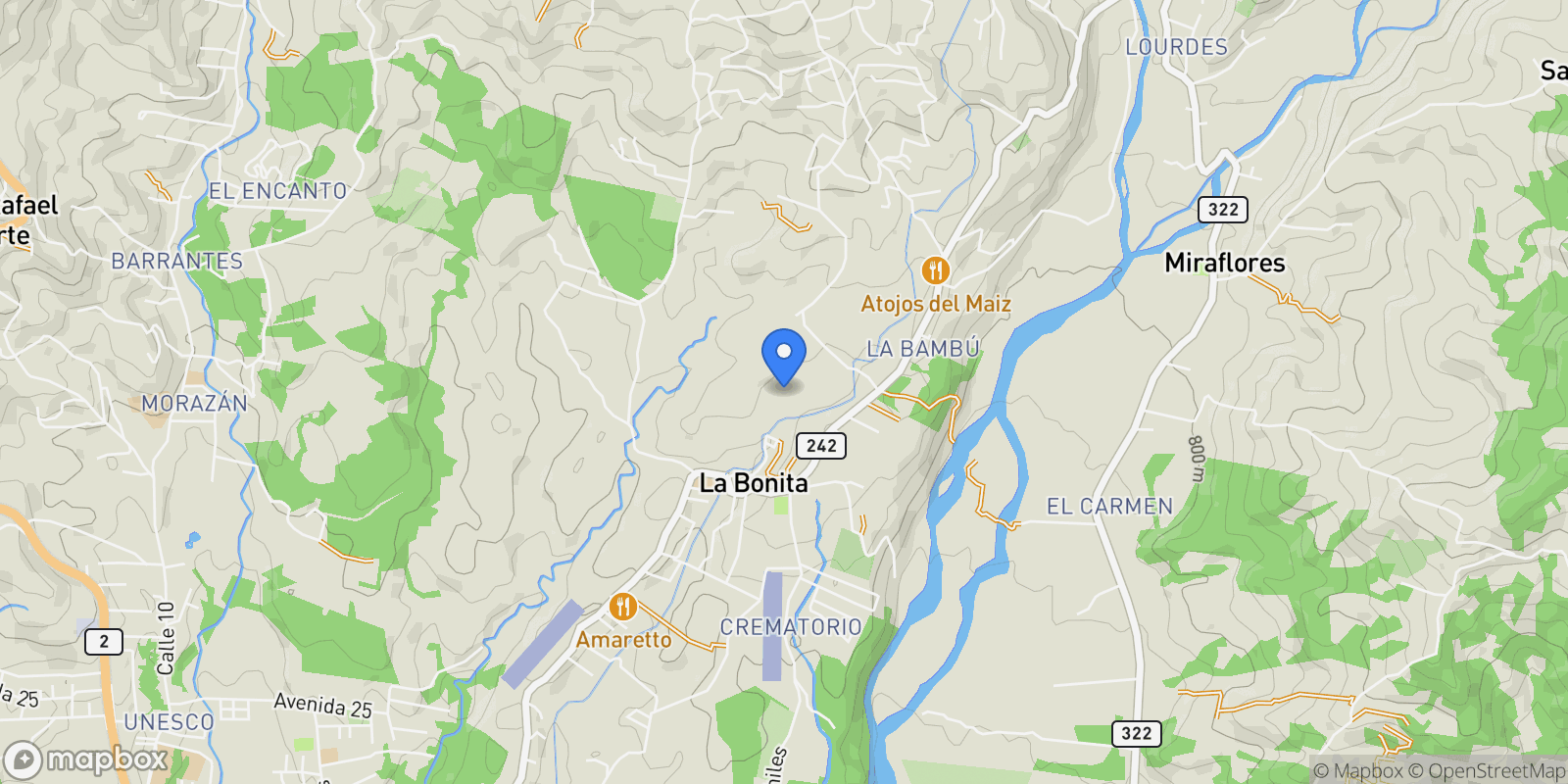 Map showing San José Province, Pérez Zeledón, Costa Rica, Pérez Zeledón, Costa Rica.
