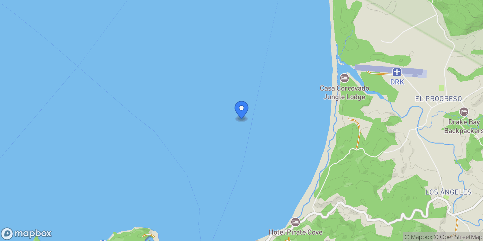 Map showing Drake Bay, Costa Rica, Drake Bay, Costa Rica.
