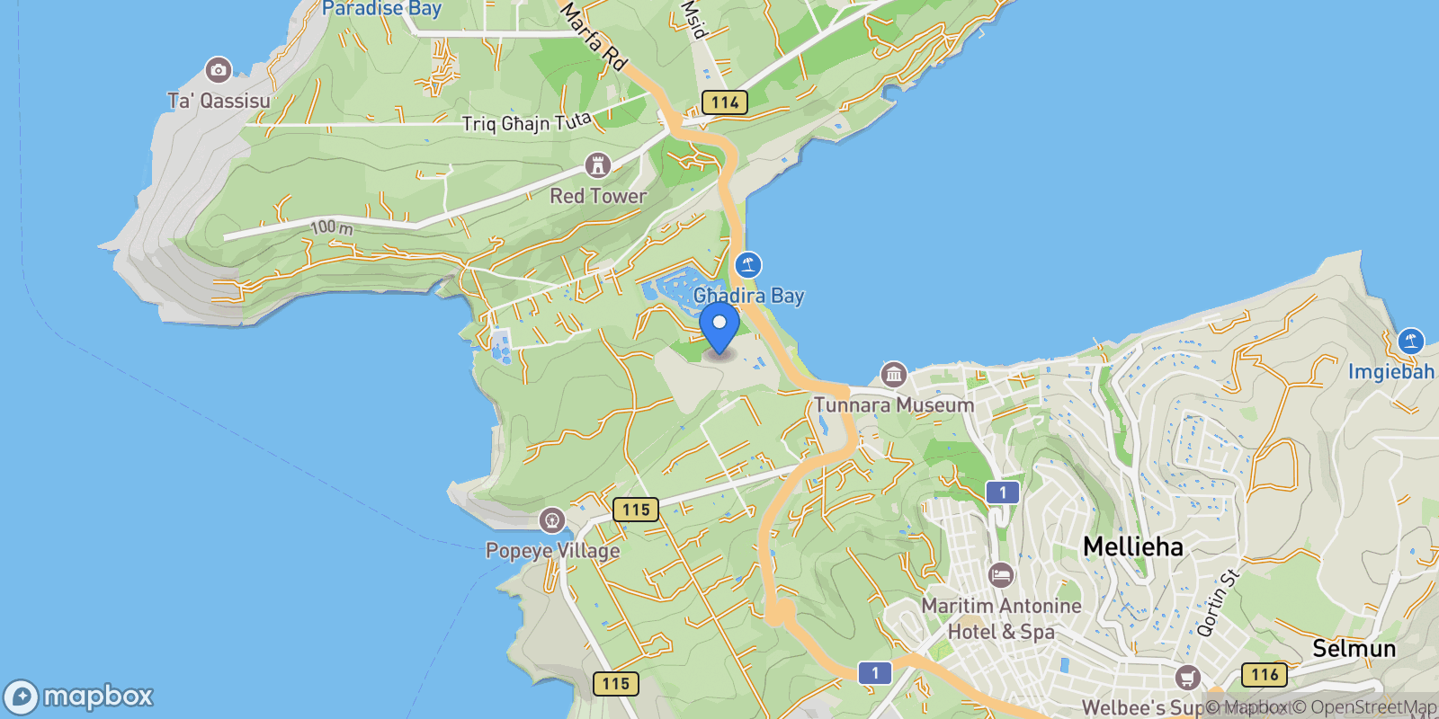 Map showing Mgarr, Malta.