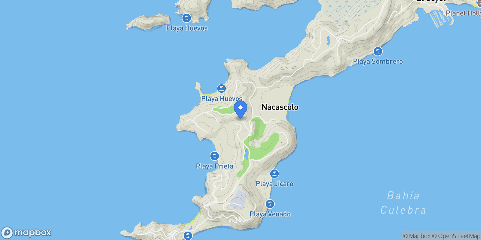 Map showing Papagayo Peninsula, Guanacaste Province, Liberia, Costa Rica, Papagayo Peninsula, Guanacaste Province, Costa Rica.