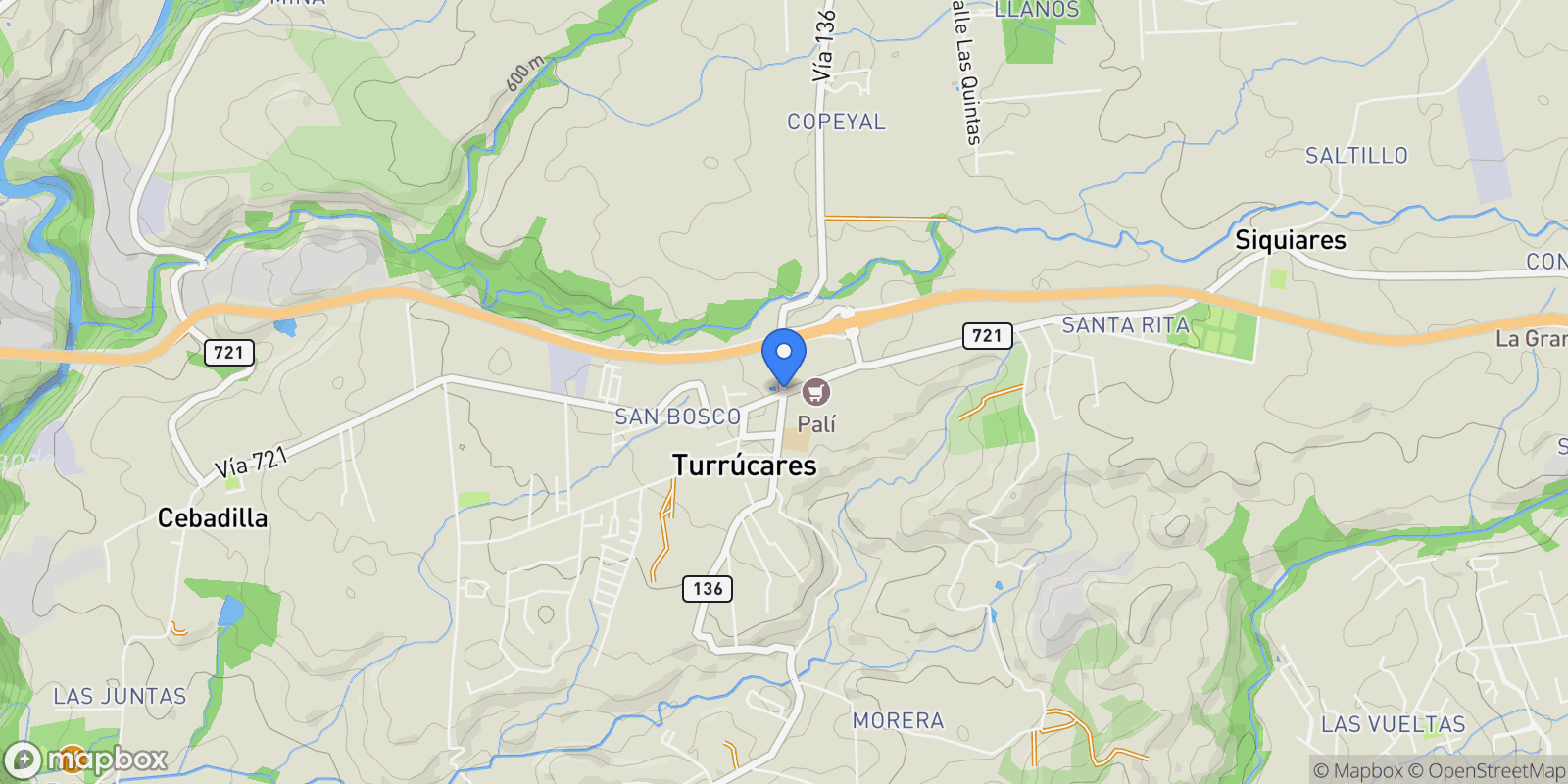 Map showing Alajuela Province, Turrúcares, Costa Rica, Turrúcares District, Alajuela Province, Costa Rica.