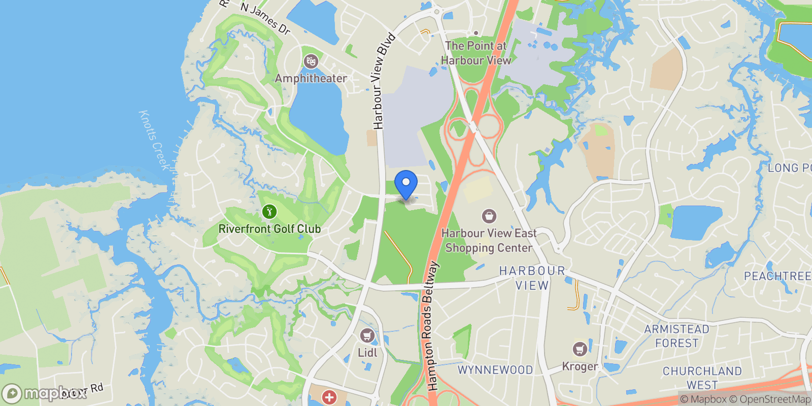 Map showing MM Charleston, Suffolk, Virginia, United States.