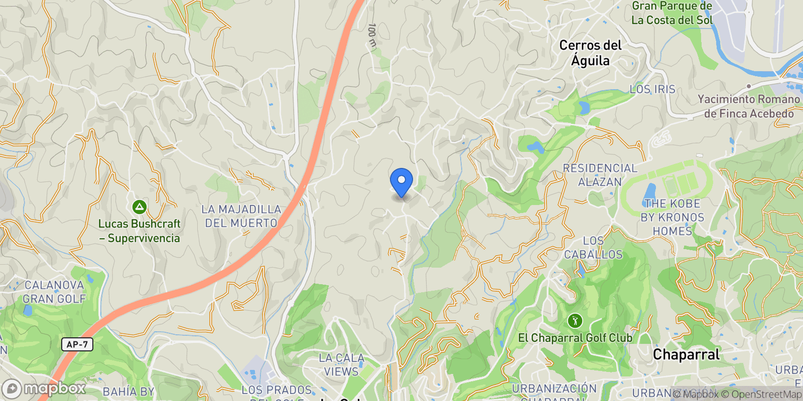 Map showing Diseminados Rio De Ojen, Mijas, Andalusia, Spain.