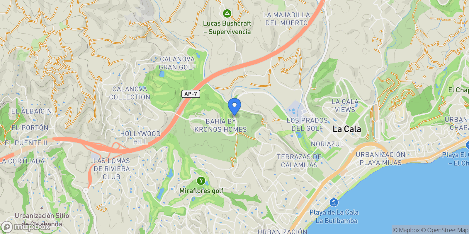 Map showing Av puerto de los gatos de cortijo colorado, La Cala de Mijas, Mijas, Spain.