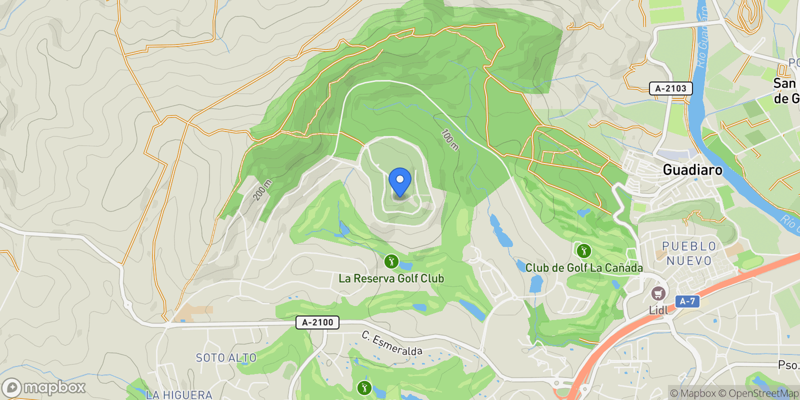 Map showing Sotogrande, San Roque, Andalusia.