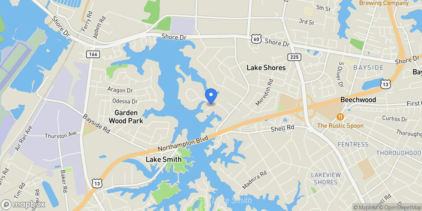 Map showing 5157 Shenstone DR, Virginia Beach, Virginia, United States.