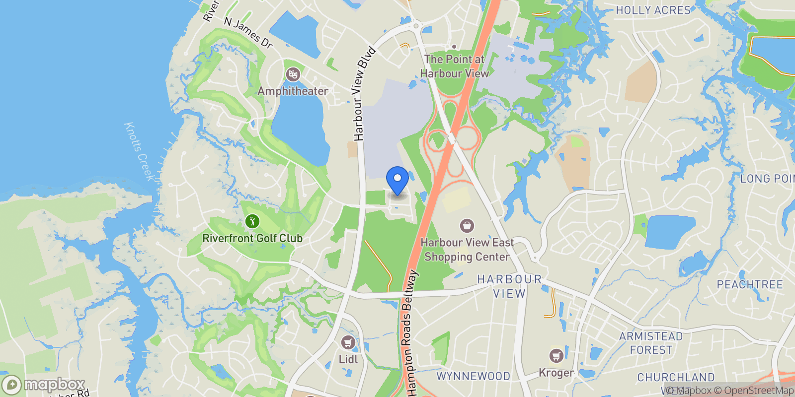 Map showing 1111 Elaina PL, Suffolk, Virginia, United States.