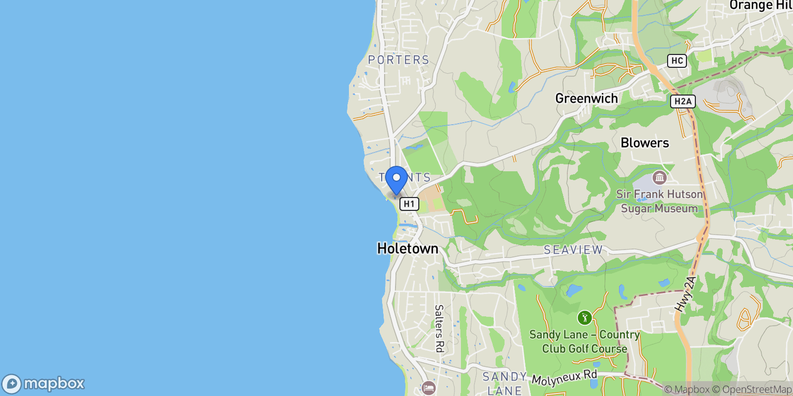 Map showing Sand Dollar, Holetown, St. James, Barbados, Folkestone, Saint James, Barbados.