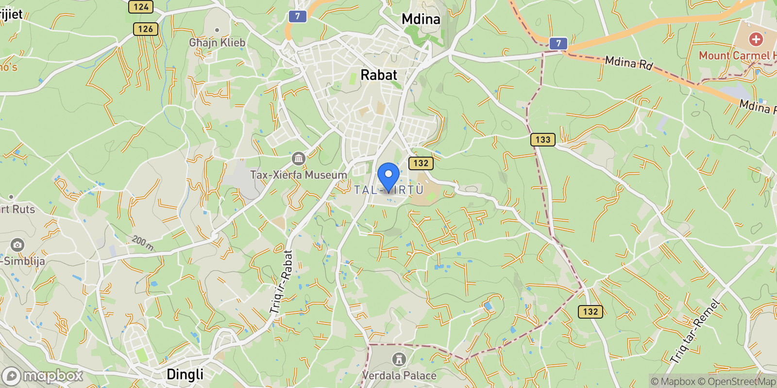 Map showing Triq Godwin Ganado, Central, Ir-Rabat, Malta.