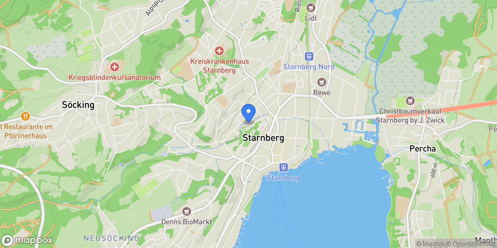 Map showing Starnberg, BY 82319, Starnberg, Bavaria, Germany.