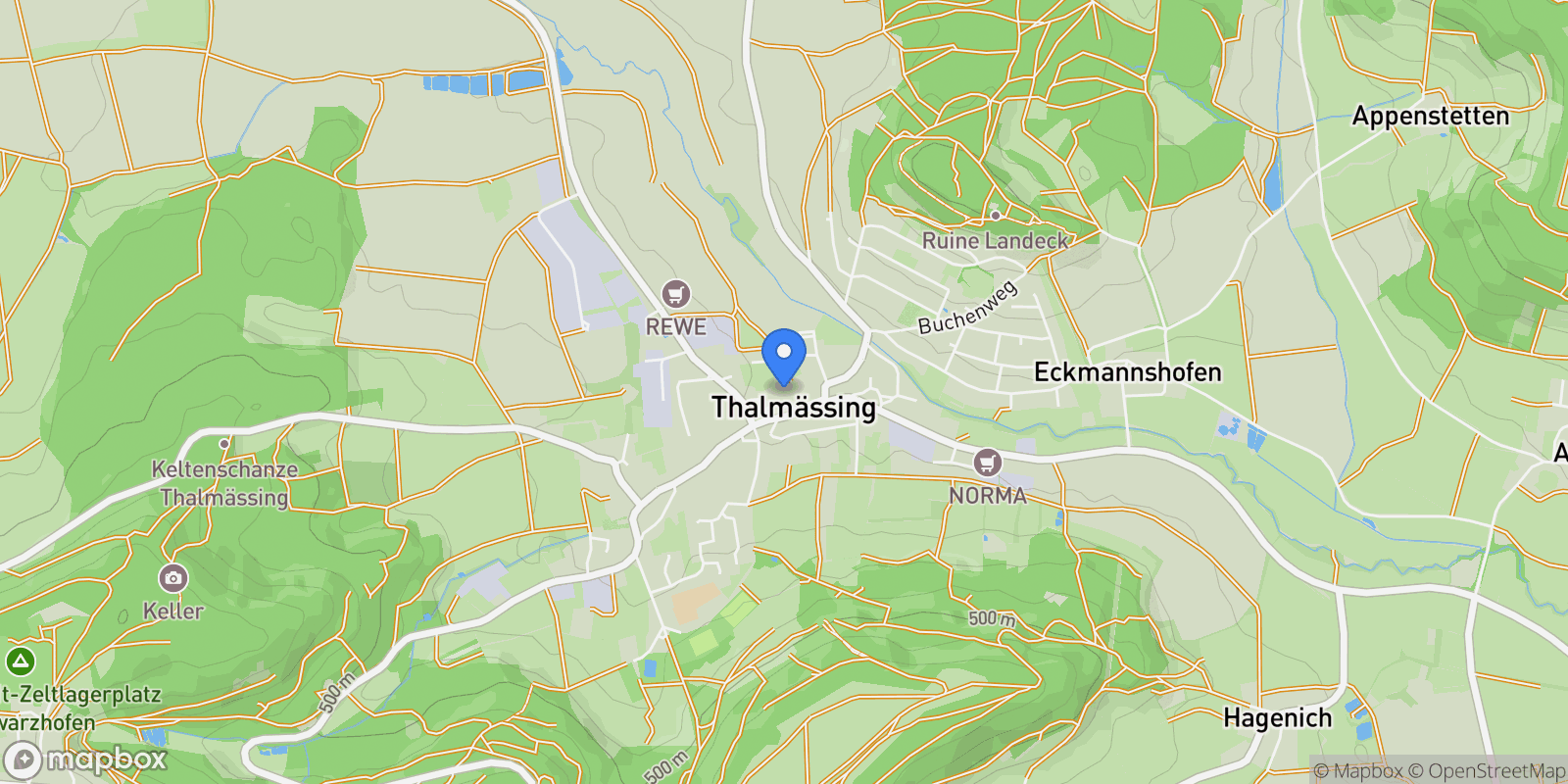 Map showing Thalmässing, BY, Thalmässing, Bavaria, Germany.