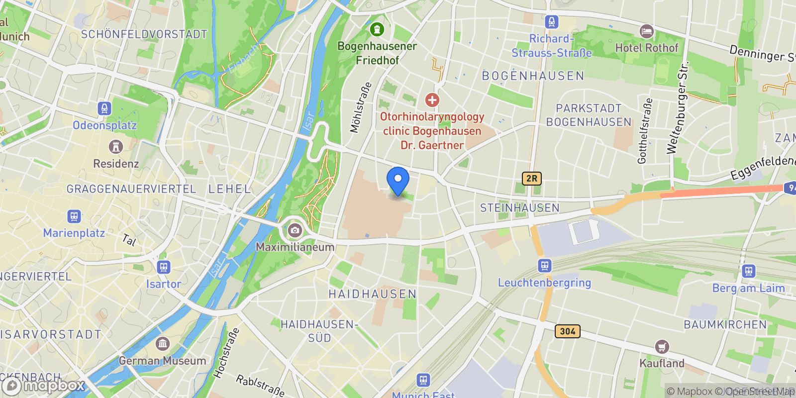 Map showing München, BY 81675, Munich, Bavaria, Germany.