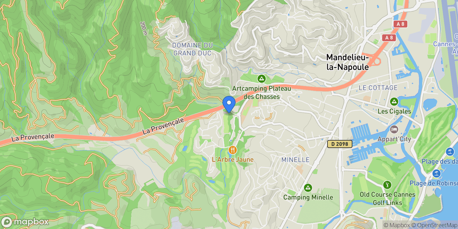 Map showing Mandelieu-la-Napoule, Provence-Alpes-Côte d'Azur, France.
