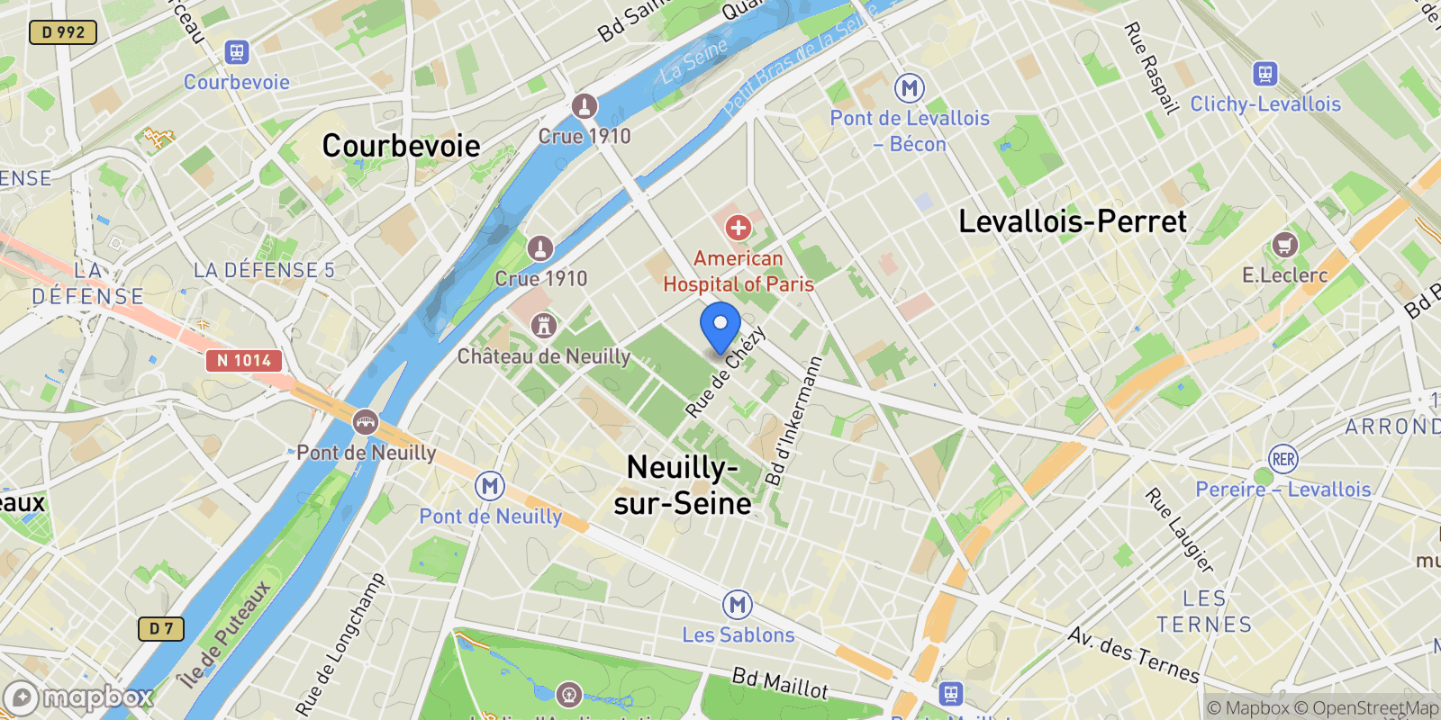 Map showing Neuilly-sur-Seine, Île-de-France, France.