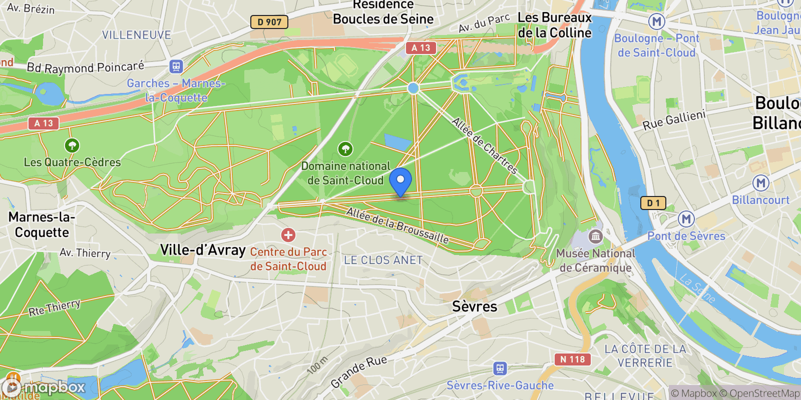 Map showing Saint-Cloud, Île-de-France, France.