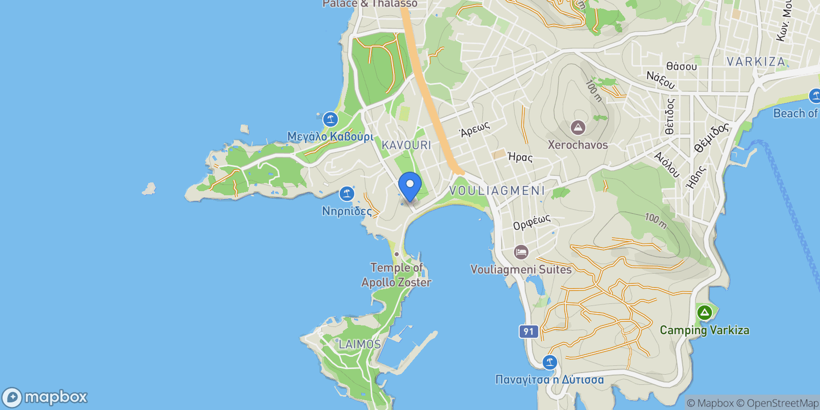 Map showing Vouliagmeni, Attica, Greece.