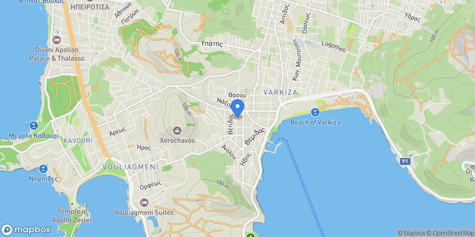 Map showing Vari, Attica, Greece.