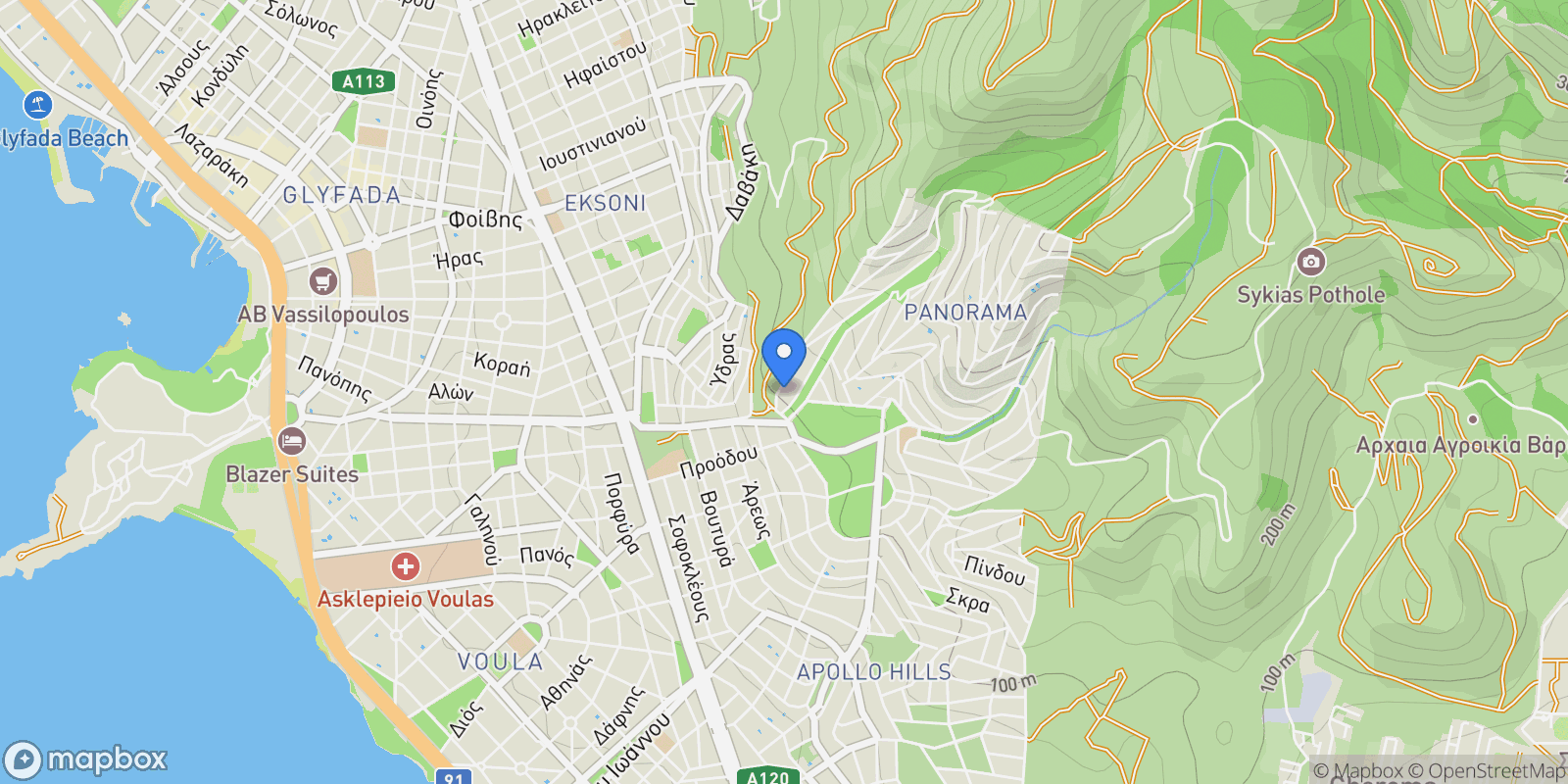 Map showing Voula, Attica, Greece.