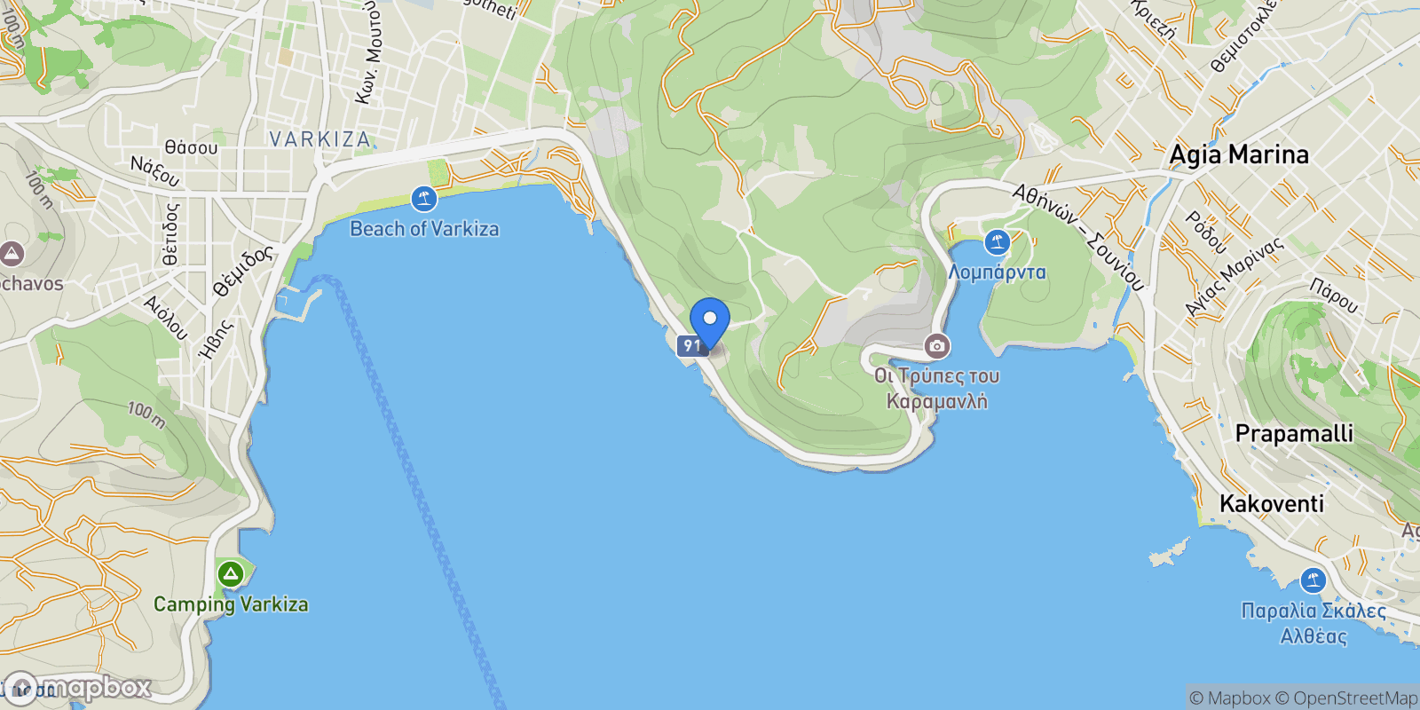 Map showing Vari, Attica, Greece.